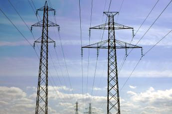 Electrical transmission towers and power lines