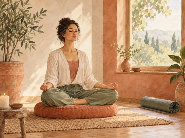Adult sitting in quiet meditation
