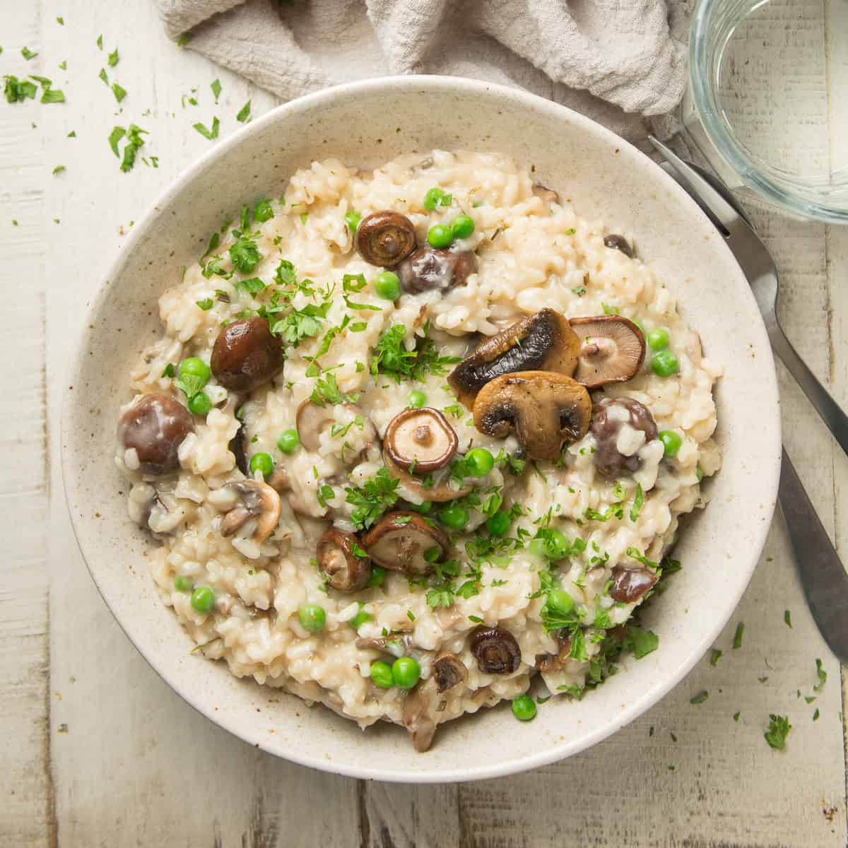 vegan mushroom risotto